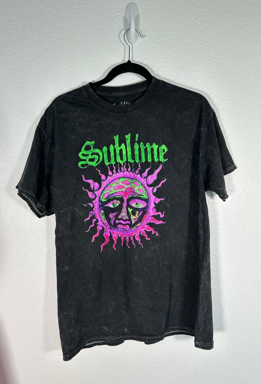 Sublime Black Acid Wash Graphic Band Tee - L